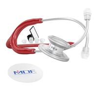 MDF Instruments, MD One Epoch Lightweight Titanium Stethoscope, Adult, Burgundy Tube, Silver Chestpiece-Headset, MDF777T17