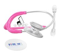MDF Instruments, MD One Epoch Lightweight Titanium Stethoscope, Adult, Fuchsia Tube, Silver Chestpiece-Headset, MDF777T32