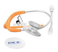 MDF Instruments, MD One Epoch Lightweight Titanium Stethoscope, Adult, Orange Tube, Silver Chestpiece-Headset, MDF777T27