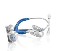 MDF Instruments, MD One Epoch Lightweight Titanium Stethoscope, Adult, Pediatric, Royal Blue Tube, Silver Chestpieces-Headset, MDF777DT10