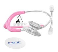 MDF Instruments, MD One Epoch Lightweight Titanium Stethoscope, Adult, Pink Tube, Silver Chestpiece-Headset, MDF777T01