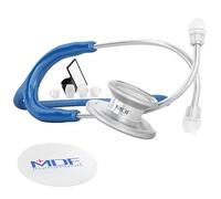 MDF Instruments, MD One Epoch Lightweight Titanium Stethoscope, Adult, Royal Blue Tube, Silver Chestpiece-Headset, MDF777T10