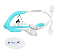 MDF Instruments, MD One Stainless Steel Premium Dual Head Infant-Neonatal Stethoscope, Pastel Blue Tube, Silver Chestpieces-Headset, MDF777I03