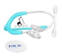MDF MD One Stainless Steel Premium Dual Head Pediatric Stethoscope, Pastel Blue Tube, Silver Chestpieces-Headset, MDF777C03