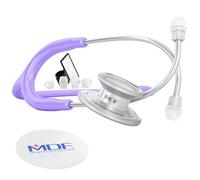 MDF Instruments, MD One Stainless Steel Premium Dual Head Stethoscope, Adult, Pastel Purple Tube, Silver Chestpieces-Headset, MDF77707