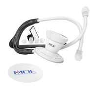 MDF Instruments, ProCardial Cardiology Stethoscope, Adult, Dual Head, WhiteOut/Black, Stainless Steel, MDF797WO11
