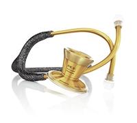 MDF Instruments,ProCardial Cardiology Stethoscope, Lightweight Titanium,Black Glitter/Gold, MDF797TGLK + MDF Hard Travel Carrying Case with Mesh Pocket, Medium Size