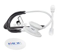 MDF MD One Stainless Steel Premium Dual Head Stethoscope, Black Tube, Whiteout Chestpieces-Headset, MDF777WO11
