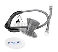 MDF Metalika ProCardial Cardiology Stethoscope, Lightweight Titanium, Adult, Dual Head, Black Tube, Metalika Chestpiece-Headset, MDF797TMT11+ Travel Case