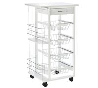 MDF Multifunction Kitchen Island Trolley White