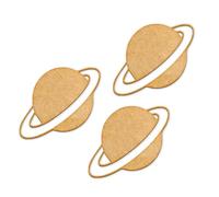 MDF Planet Craft Blanks - Laser Cut Space-Themed Embellishments for DIY, Scrapbooking, Decor, Party Crafts & Sci-Fi Projects (Set of 3)