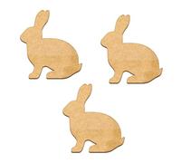 MDF Rabbit Craft Blanks - Bunny-Shaped Wooden Cutouts, Easter, Spring Decor, Wood Pieces for Painting, Scrapbooking & Crafts (Set of 3)