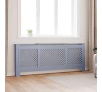 MDF Radiator Cover, Grey, 142-205 cm, Adjustable with Slatted Frame Design, Shelf Area for Living Room, Robust Radiator Accessories for Flat Radiators and Ribbed Radiators