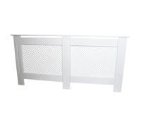Radiator Cover White Painted MDF Wood Trellised Grill Modern Heating Home Furniture Cabinet Shelf 1720mm