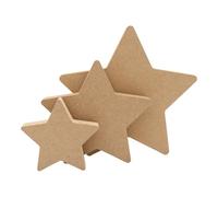 MDF Star Multiple Sizes - Freestanding 18mm Wooden Craft Shape Blank Décor DoodleTech (Size: 100mm / Pack: 5)