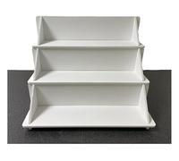 MDF White 3 Tier Solid Back Display Craft Table Stand - Size 370mm x 324mm x 320mm - For Craft Fairs, Market Stall Display Shelf, Shop Display Stands, Makeup Stand, Perfume display shelf