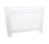 MDF White Radiator Cover 1115mm Cabinet Grill Shelf Modern Trellised