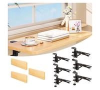MDF Window Display Shelf for Plants, Cat Perch & Home Decor, 1/2/3 Pack Foldable Clamp-Mounted Heavy Duty Window Sill & Countertop Ledge Extension(Set of 3,LxW 19.7″x7.9″(50cmx20cm))