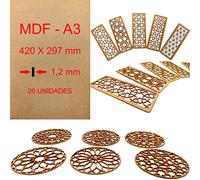 MDF Wood Board A3 | 420 x 297 x 1.2 mm Cut by Laser 10 W, 20 W, 30 W, 40 W CNC Router, Modelling, Fretwork, DIY, Crafts, Polished Finish, High Duty density.wood Quality (10)