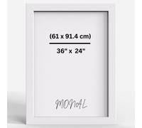 Mdf Wood Photo Frame Shatterproof Plexiglass Modern Design - 20" X 16" (50.8 X 40.6Cm) - White