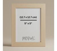 Mdf Wood Photo Frame Shatterproof Plexiglass Modern Design - 5" X 5" (12.7 X 12.7 Cm) - Oak