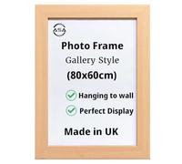MDF Wooden 60x80cm Frame With Safe Perspex Front & Wall Mounting - Large Picture Frames Use As 80x60 Frame Or 60 x 80 Frame - Poster Frame 60 x 80cm Black Oak White (Oak)