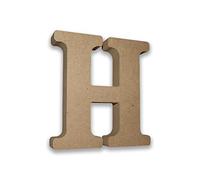 MDF Wooden Letters for Crafts - Large Free Standing Letter H (13cm High x 2cm Deep) for Personalised Names & Decor