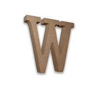 MDF Wooden Letters for Crafts - Large Free Standing Letter W (13cm High x 2cm Deep) for Personalised Names & Decor
