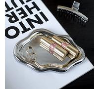 MDFAYE Jewelry Dish Trinket Tray for Women, Ring Dish Holder, Unique Cloud Shape Ceramic Plate Cute Things Vanity Aesthetic Room Decor Mother's Day Birthday Christmas Warm House Gifts (Silver)