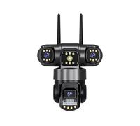 MDFCJHS 3 Lens Video Surveillance Camera Wifi Network CCTV Camera 4G SIM Card Wireless 360 Monitor Outdoor Waterproof Security Cameras(4G no card)