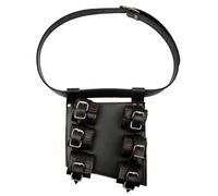 MDFCZXP Adjustable Renaissance Knight Mercenary Sword Holster Medieval Faux Leather Belt Sword Frog for Halloween Viking Warrior Costume,Black,20cm