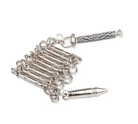 MDFCZXP Anti Slip Stainless Steel Date Stone Combat Whip, Nine-Section Whip, Martial Arts Performance Whip,Silver,S