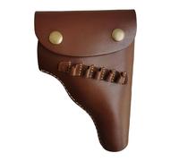 MDFCZXP Cowhide Gun Holster, Leather Gun Holster, for Cowboy Larp Cosplay Costume Accessory,Brown,18cm
