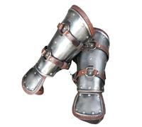 MDFCZXP Faux Leather Arm Guards - Medieval Metal Armor Style Bracers -Viking Battle Bracer Vambraces Retro,Brown,20cm