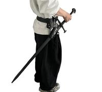 MDFCZXP Medieval Belt Sword Holder - Sword Belt Accessory Leather Sword Back Holster - for Drama Interpretation COS Photography, Halloween Dress Up,Black,15cm