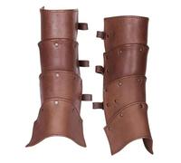 MDFCZXP Medieval Boot Covers - Samurai PU Leather Leg Guards - for Halloween Cosplay,Brown,38cm