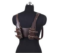 MDFCZXP Medieval Double Sword Frog Holder, PU Leather Knight Sword Shoulder Strap Gear Weapon Costume for Cosplay,Brown,30cm