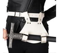 MDFCZXP Medieval Knight Sword Sleeve - Medieval Circular Belt with Scabbard And Rivets - Adjustable Steampunk Knight Belt - for Adult Men Larp Knight Weapon Cosplay,A2,5inch