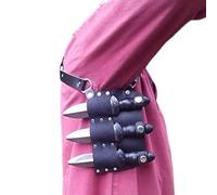 MDFCZXP Medieval Leather Armpit Sword Holder Unisex Throwing Knife Sword Frog with Shoulder Strap,Black,20cm