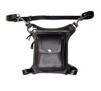 MDFCZXP Medieval Leather Drop Leg Bag Steampunk Retro Snap Belt Bag with Multiple Pockets Outdoor Sport Waist Bag,Black,20c