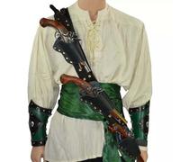 MDFCZXP Medieval Pirate Flintlock Holster Triple Threat Pistol Holder, Vintage Gun Bag with Adjustable Shoulder Strap,Black,20cm