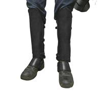 MDFCZXP Medieval Pu Leather Gaiter Adjustable Viking Larp Greaves Leg Protector Warrior Knight Shoe Cover Costume Accessory,Black,35cm