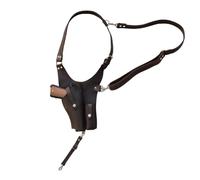 MDFCZXP Medieval Retro Suspenders Underarm Gun Bag Adjustable Vertical Shoulder Holster for Concealed Carry,Brown,20cm