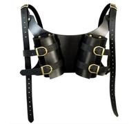 MDFCZXP Medieval Shoulder Sword - Retro Back Shoulder PU Belt Double Sword Holder Kit - Adjustable PU Leather Sword Sleeves - Medieval Costume Knight Sheath Knife Accessory,C1,4inch