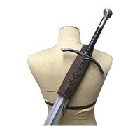 MDFCZXP Medieval Shoulder Sword - Retro Back Shoulder PU Belt Double Sword Holder Kit - Adjustable PU Leather Sword Sleeves - Medieval Costume Knight Sheath Knife Accessory,A2,4inch