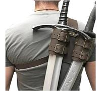 MDFCZXP Medieval Shoulder Sword - Retro Back Shoulder PU Belt Double Sword Holder Kit - Adjustable PU Leather Sword Sleeves - Medieval Costume Knight Sheath Knife Accessory,B2,4inch