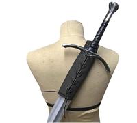 MDFCZXP Medieval Shoulder Sword - Retro Back Shoulder PU Belt Double Sword Holder Kit - Adjustable PU Leather Sword Sleeves - Medieval Costume Knight Sheath Knife Accessory,A1,4inch