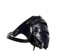 MDFCZXP Medieval Warrior Multi-Layer Shoulder Guards PU Leather Single Shoulder for Stage Performance COS Photography Props,Black,30CM