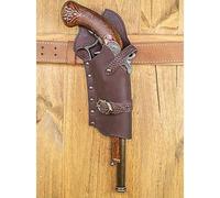 MDFCZXP Pirate Flintlock Holster for Cosplay Medieval Steampunk Leather Pistol Holster,Brown,10cm