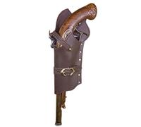 MDFCZXP Pirate Flintlock Holster for Cosplay, Medieval Steampunk Leather Pistol Holster,Brown Right,15cm